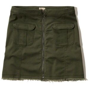 Twill A-Line Zip Up Hollister Skirt